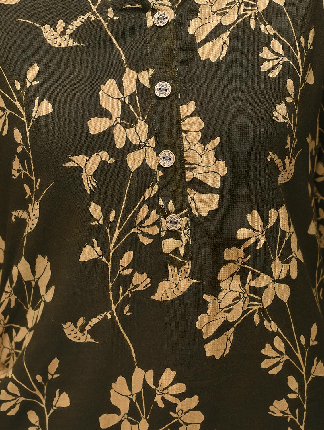 Cowl printed kurta - 15750625 - Zoom Image - 5