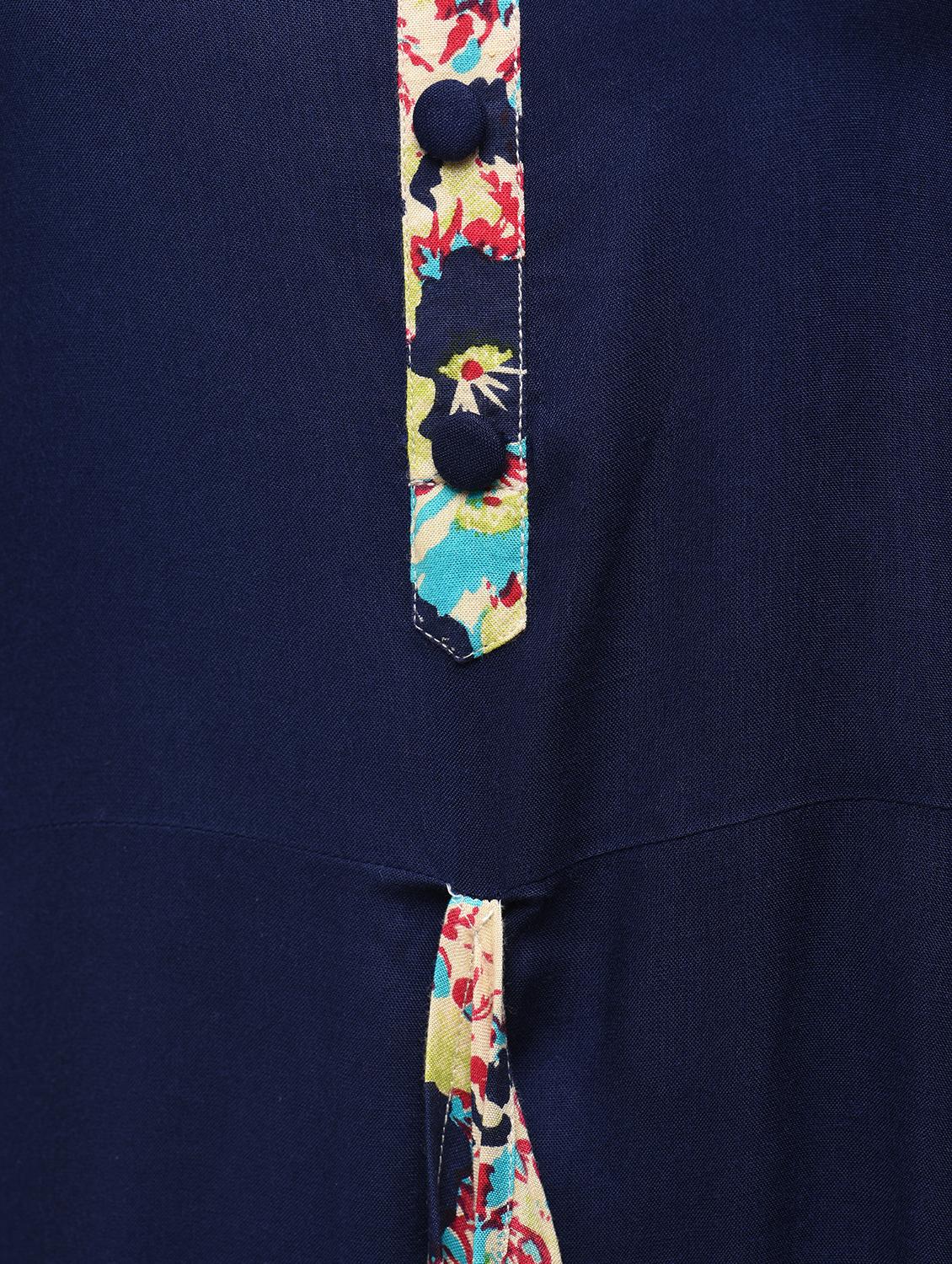 printed contrast cowl kurta - 15750628 - Zoom Image - 5