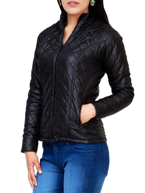 zipper detail quilted jacket - 15751262 - Zoom Image - 2