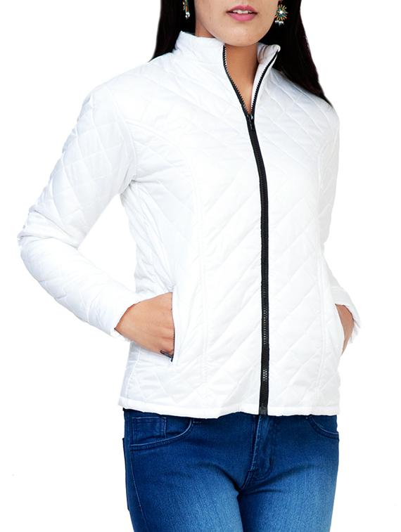 contrast zipper quilted jacket - 15751263 - Zoom Image - 2