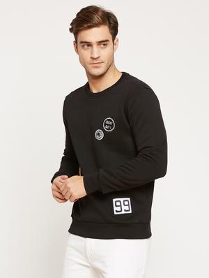 black cotton printed sweatshirt - 15754483 - Standard Image - 2