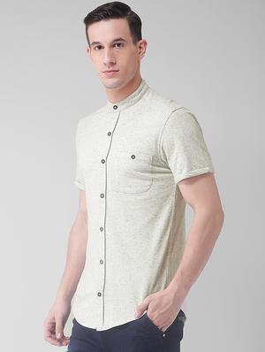 white cotton blend casual shirt - 15754822 - Standard Image - 2