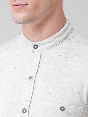 white cotton blend casual shirt - 15754822 - Standard Image - 5