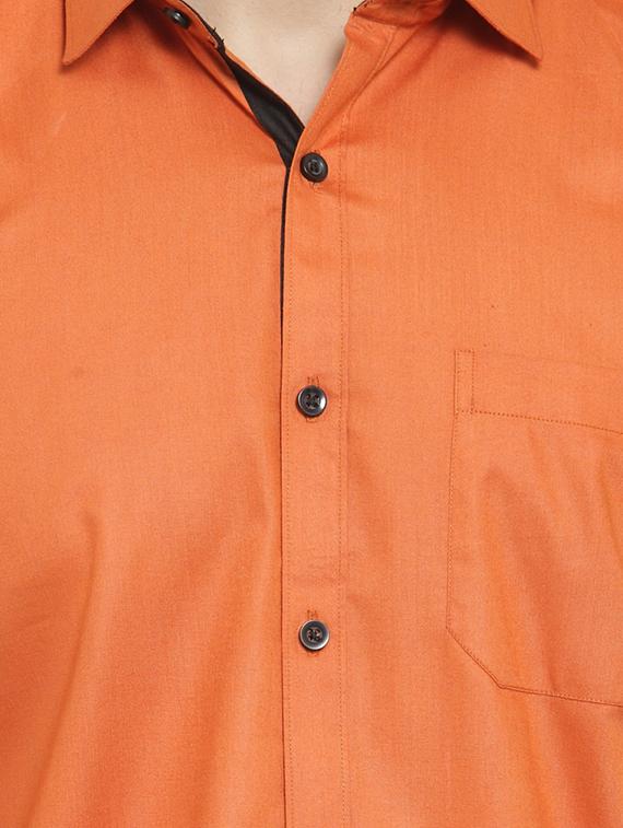solid orange casual shirt - 15755125 - Zoom Image - 5