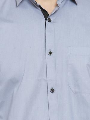 solid grey casual shirt - 15755126 - Standard Image - 5