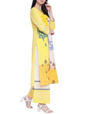 Printed kurta palazzo set - 15756487 - Standard Image - 2