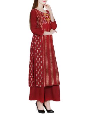 Printed kurta palazzo set - 15756493 - Standard Image - 2