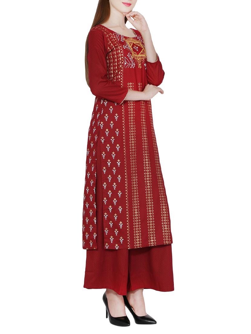 Printed kurta palazzo set - 15756493 - Zoom Image - 2