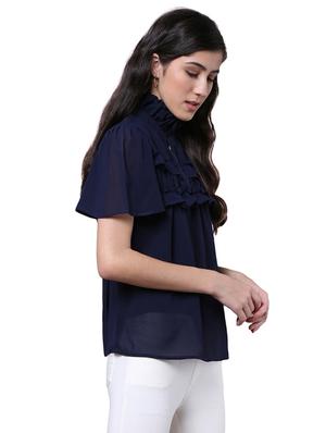 gathered detail ruffled top - 15756913 - Standard Image - 2