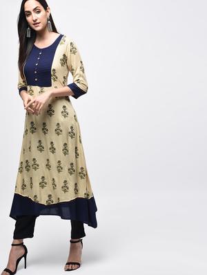 A-line printed kurta - 15756998 - Standard Image - 2