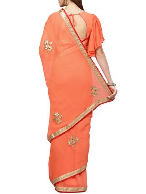 tassels border gota patti saree with blouse - 15757440 - Standard Image - 2