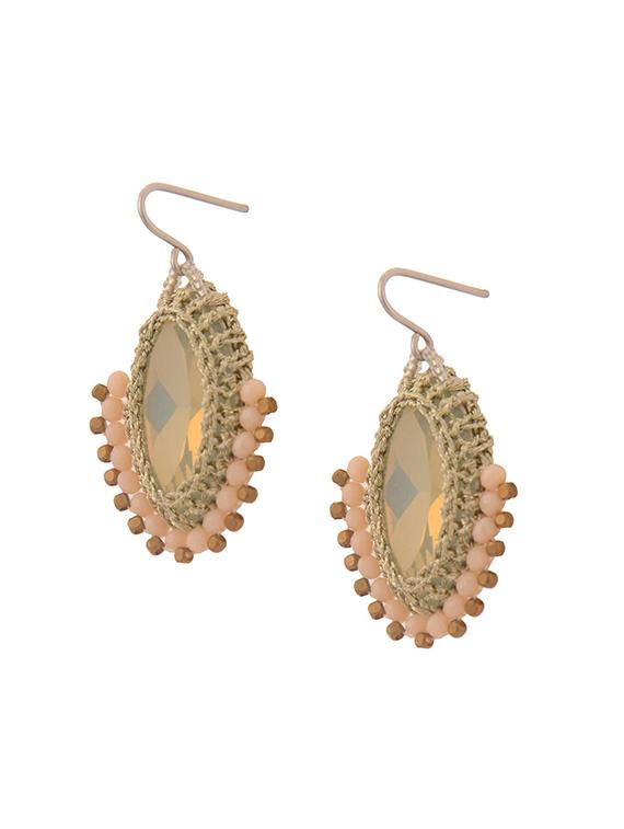 brown pink tone drop earrings - 15757745 - Zoom Image - 2