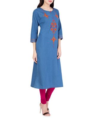 Embroidered straight kurta - 15758436 - Standard Image - 2