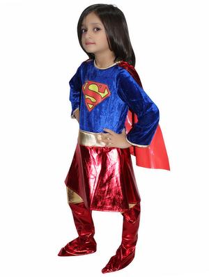 red polyester super girl costume - 15758753 - Standard Image - 2