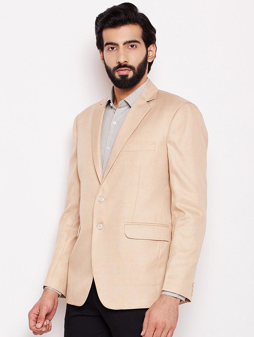 beige cotton formal blazer - 15758833 - Zoom Image - 2