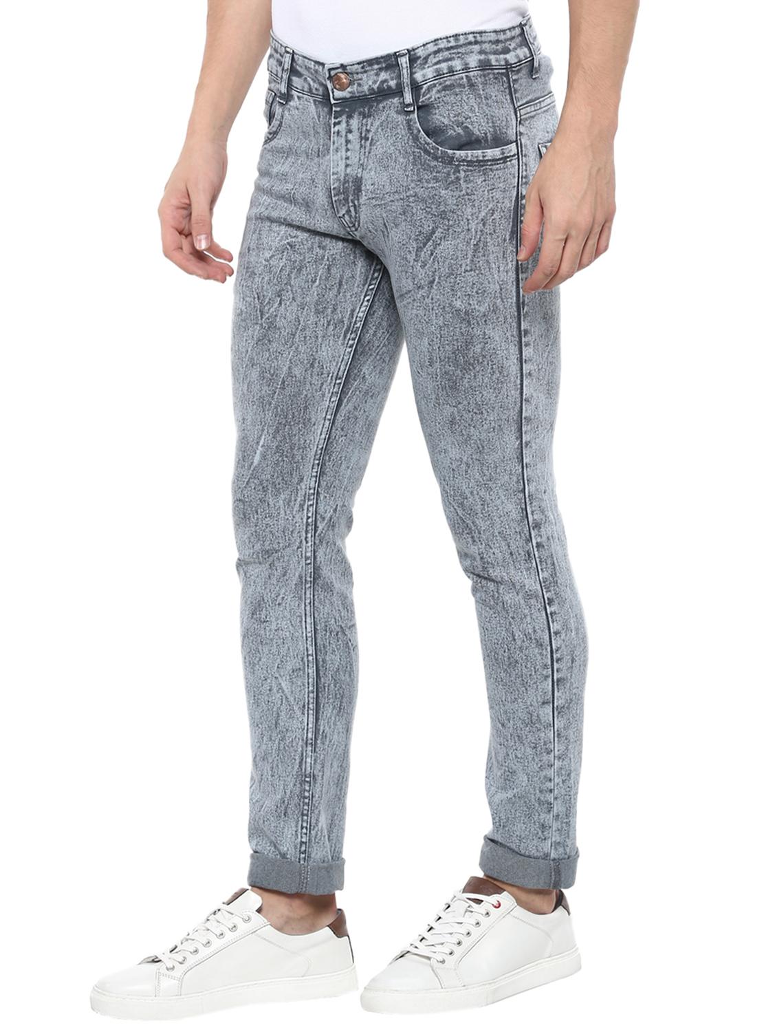 grey cotton blend washed jeans - 15759227 - Zoom Image - 2