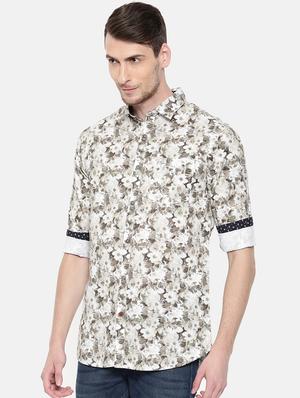 white floral printed casual shirt - 15759255 - Standard Image - 2