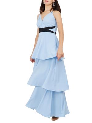 Criss-cross belted layered maxi dress - 15759435 - Standard Image - 2