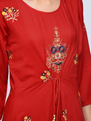 layered embroidered kurta - 15760026 - Standard Image - 5