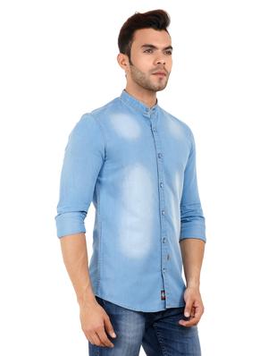 blue faded casual shirt - 15760325 - Standard Image - 2