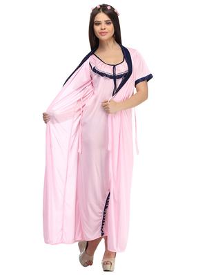 Lace detail sleeprobe and nighty set - 15760480 - Standard Image - 2