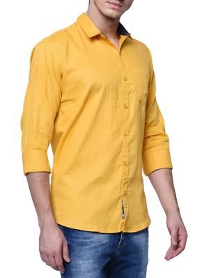 yellow solid casual shirt - 15761287 - Standard Image - 2