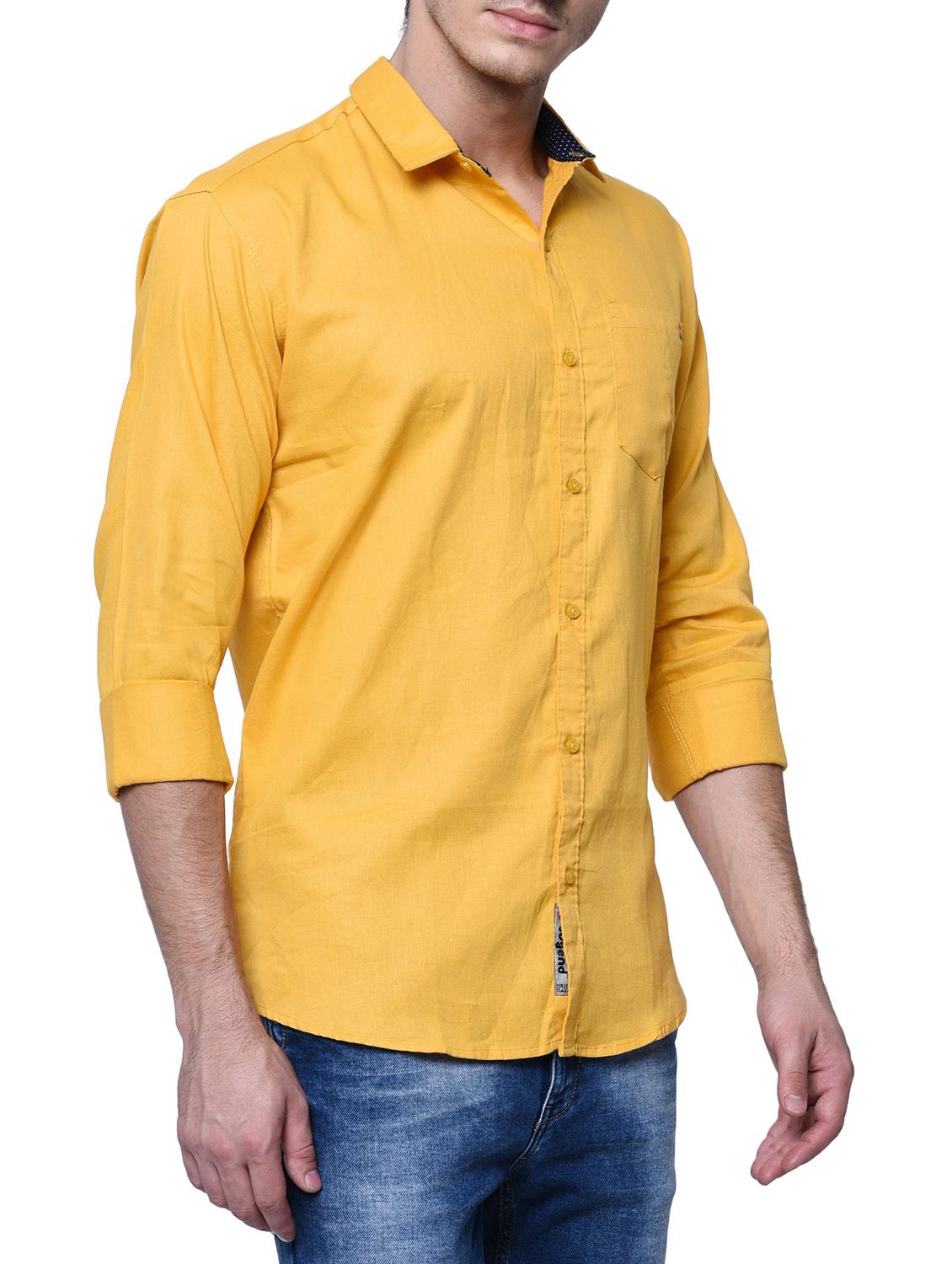 yellow solid casual shirt - 15761287 - Zoom Image - 2
