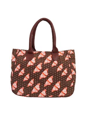 brown cotton polyester blend printed shopping bag - 15763451 - Standard Image - 2