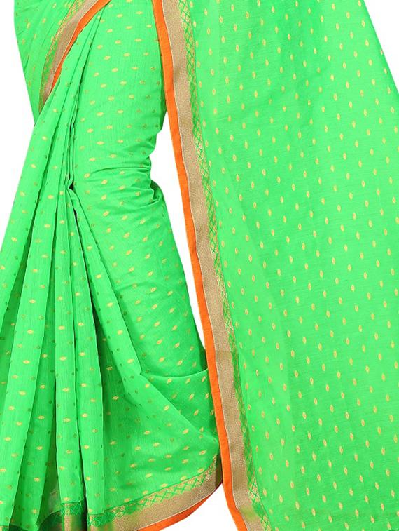 contrast border embroidered saree with blouse - 15764452 - Zoom Image - 2