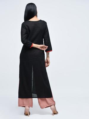 embroidered straight kurta - 15765049 - Standard Image - 2