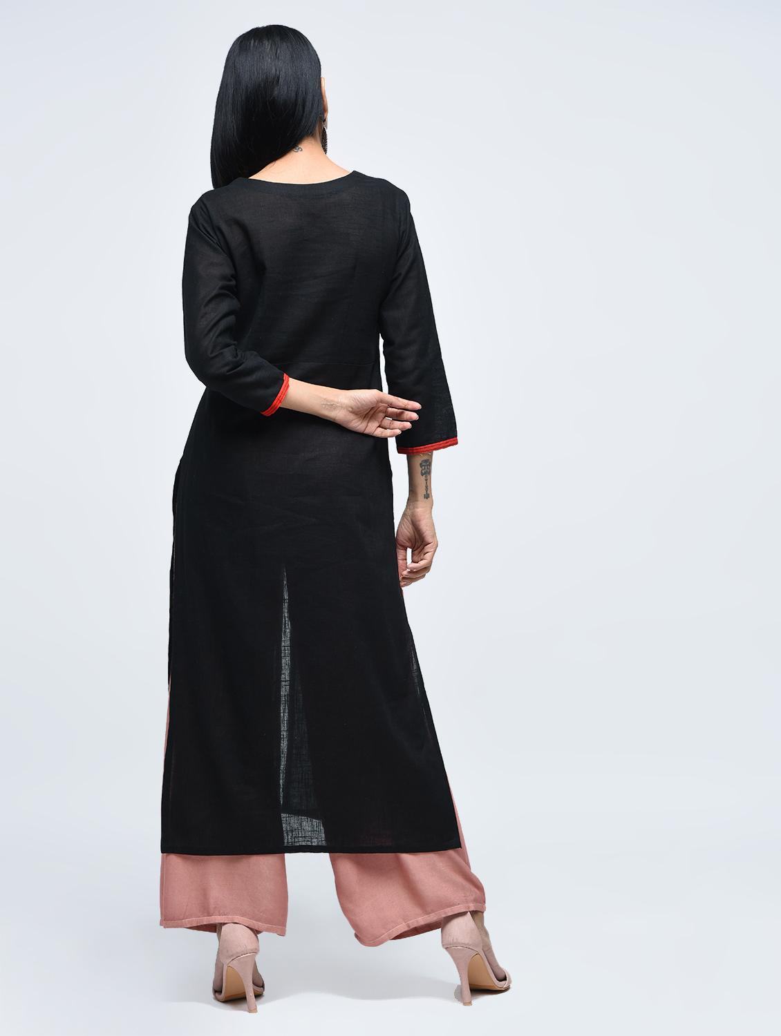 embroidered straight kurta - 15765049 - Zoom Image - 2