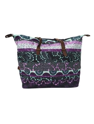 multi colored cotton polyester blend duffel shopping bag - 15765256 - Standard Image - 2