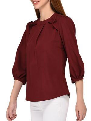 ruffle trim pleat detail top - 15766873 - Standard Image - 2