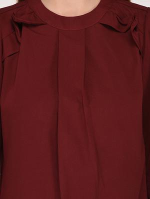 ruffle trim pleat detail top - 15766873 - Standard Image - 5