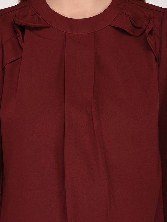 ruffle trim pleat detail top - 15766873 - Zoom Image - 5