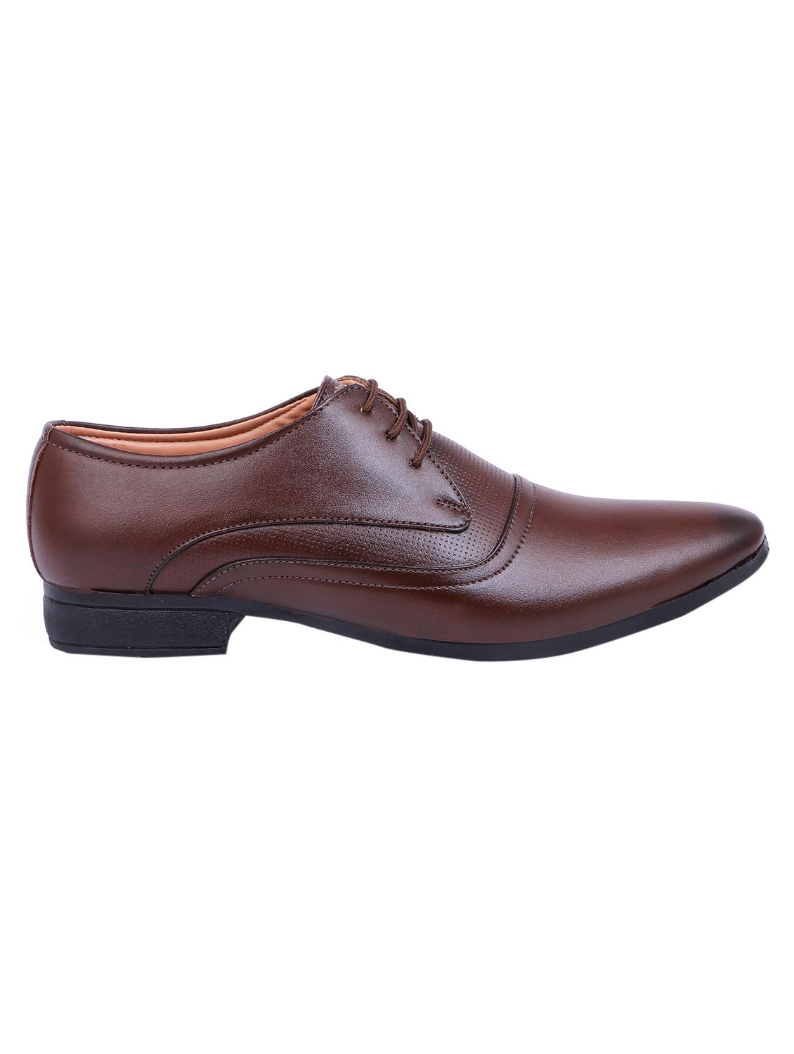 brown leatherette lace-up derbys - 15769705 - Zoom Image - 2