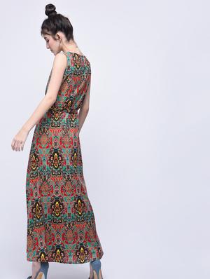self tie sleeveless maxi dress - 15770570 - Standard Image - 2