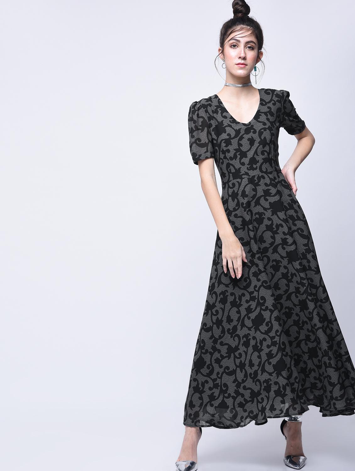 scroll pattern maxi dress - 15770587 - Zoom Image - 2