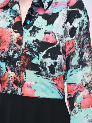 placket detail abstract a-line dress - 15770590 - Standard Image - 5