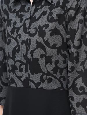 placket detail scroll pattern a-line dress - 15770593 - Standard Image - 5
