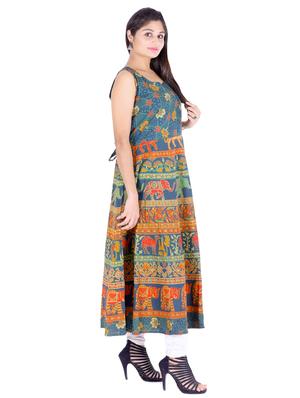 Printed flared kurta - 15770874 - Standard Image - 2