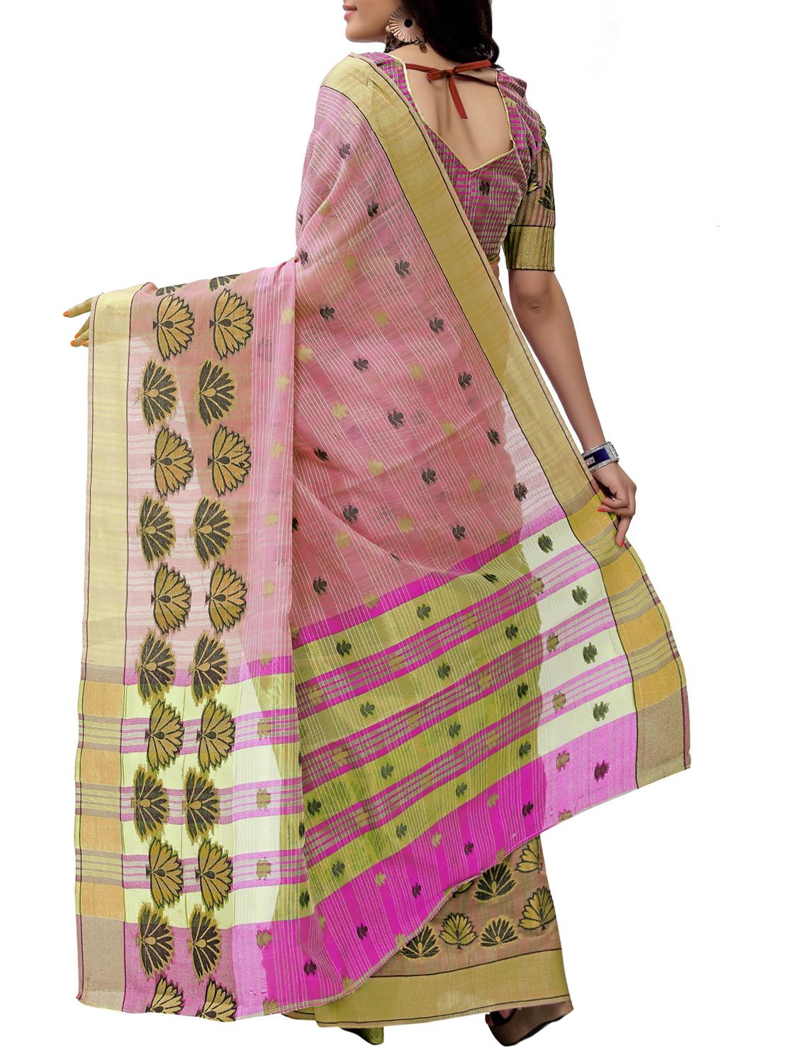 floral motif self design saree with blouse - 15771235 - Zoom Image - 2