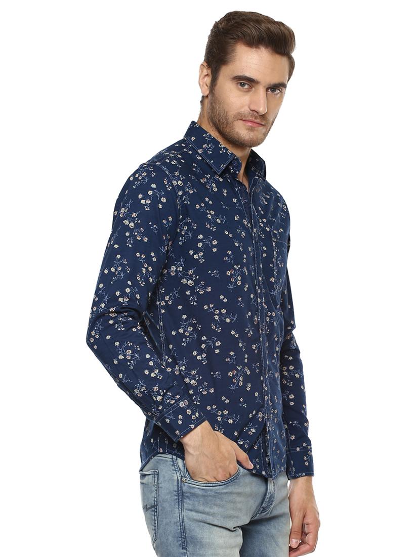 blue floral printed casual shirt - 15772799 - Zoom Image - 2