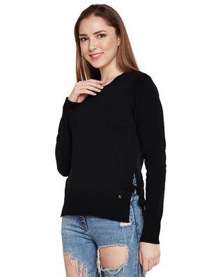 side slit ribbed edge pullover - 15773378 - Standard Image - 2