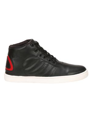 black leatherette lace up sneakers - 15774758 - Standard Image - 2