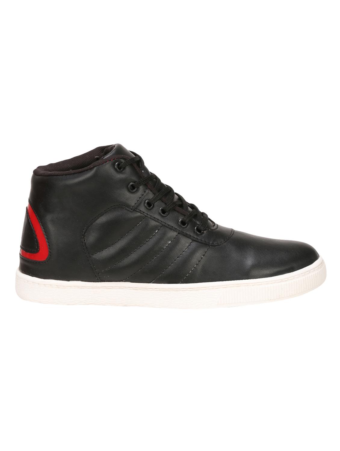 black leatherette lace up sneakers - 15774758 - Zoom Image - 2