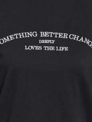 embroidered text drop shoulder sweatshirt - 15774798 - Standard Image - 5