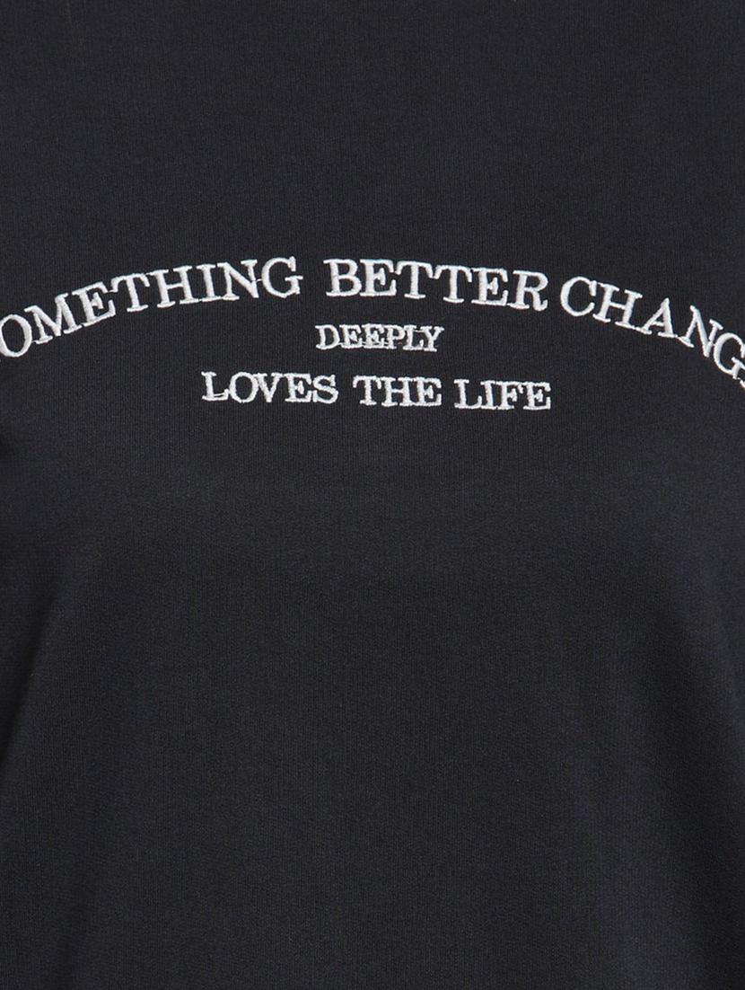 embroidered text drop shoulder sweatshirt - 15774798 - Zoom Image - 5