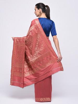 self design border solid saree with blouse - 15775437 - Standard Image - 2