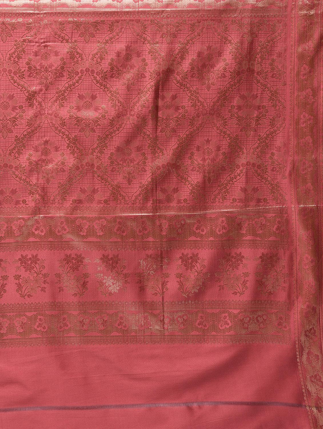 self design border solid saree with blouse - 15775437 - Zoom Image - 5